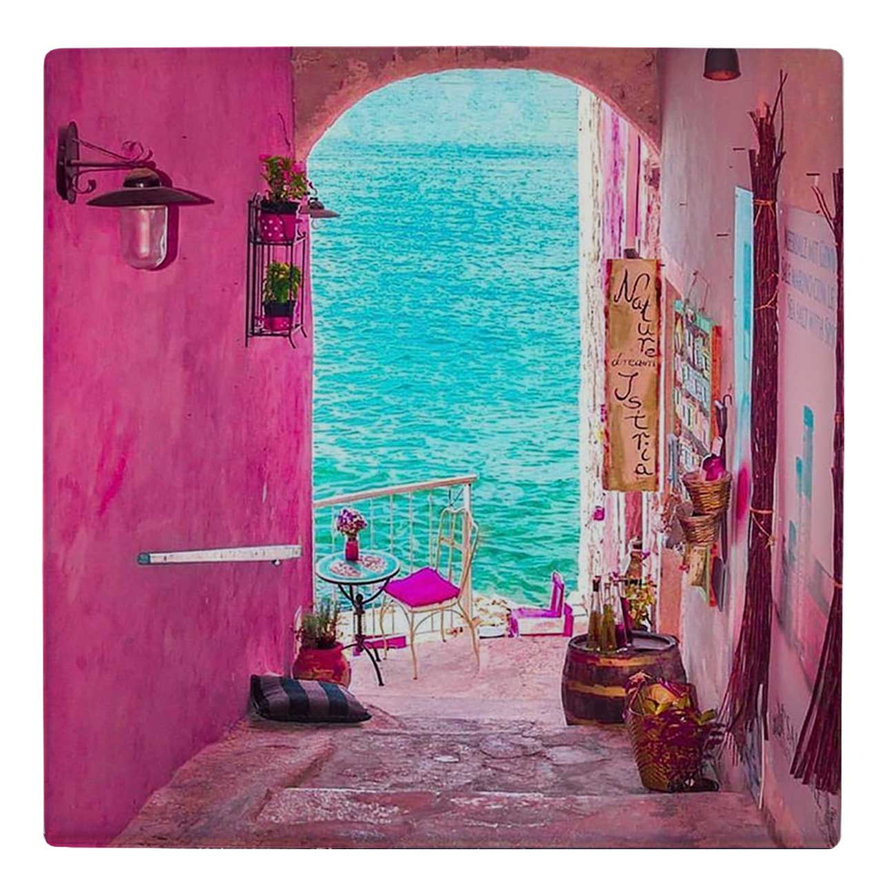 زیر لیوانی طرح خانه مدیترانه ای کد 5352466_3895