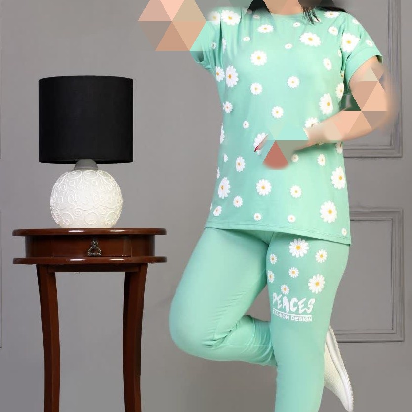 ست بلوز و شلوار دخترانه و زنانه بابونه ویسکوز