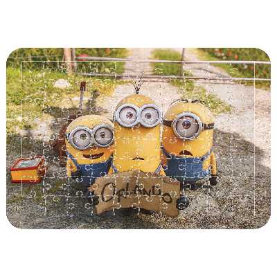 پازل 54 تکه اطلس آبی  طرح کارتون مینیون ها مدل P1476