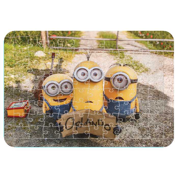پازل 54 تکه اطلس آبی  طرح کارتون مینیون ها مدل P1476