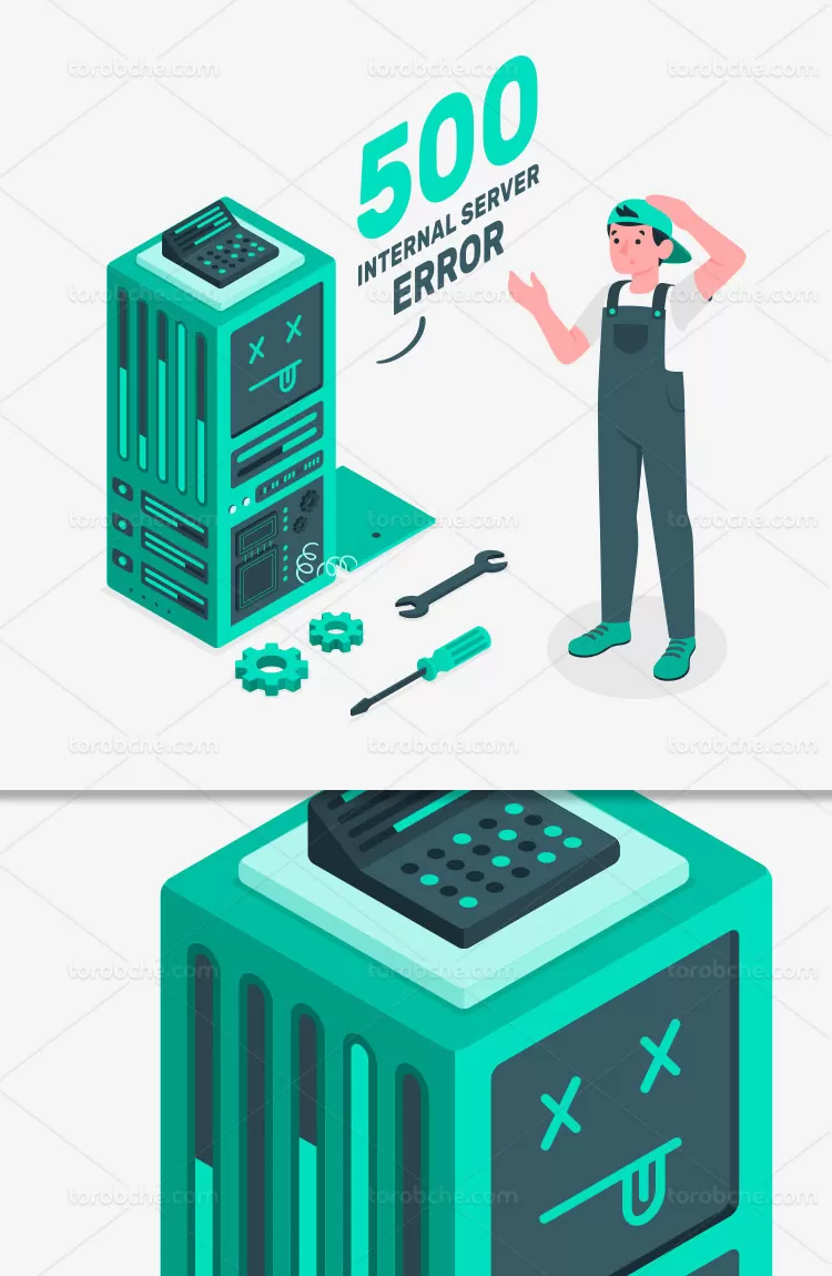 وکتور خطای سرور و شبکه | گرافیک با طعم تربچه