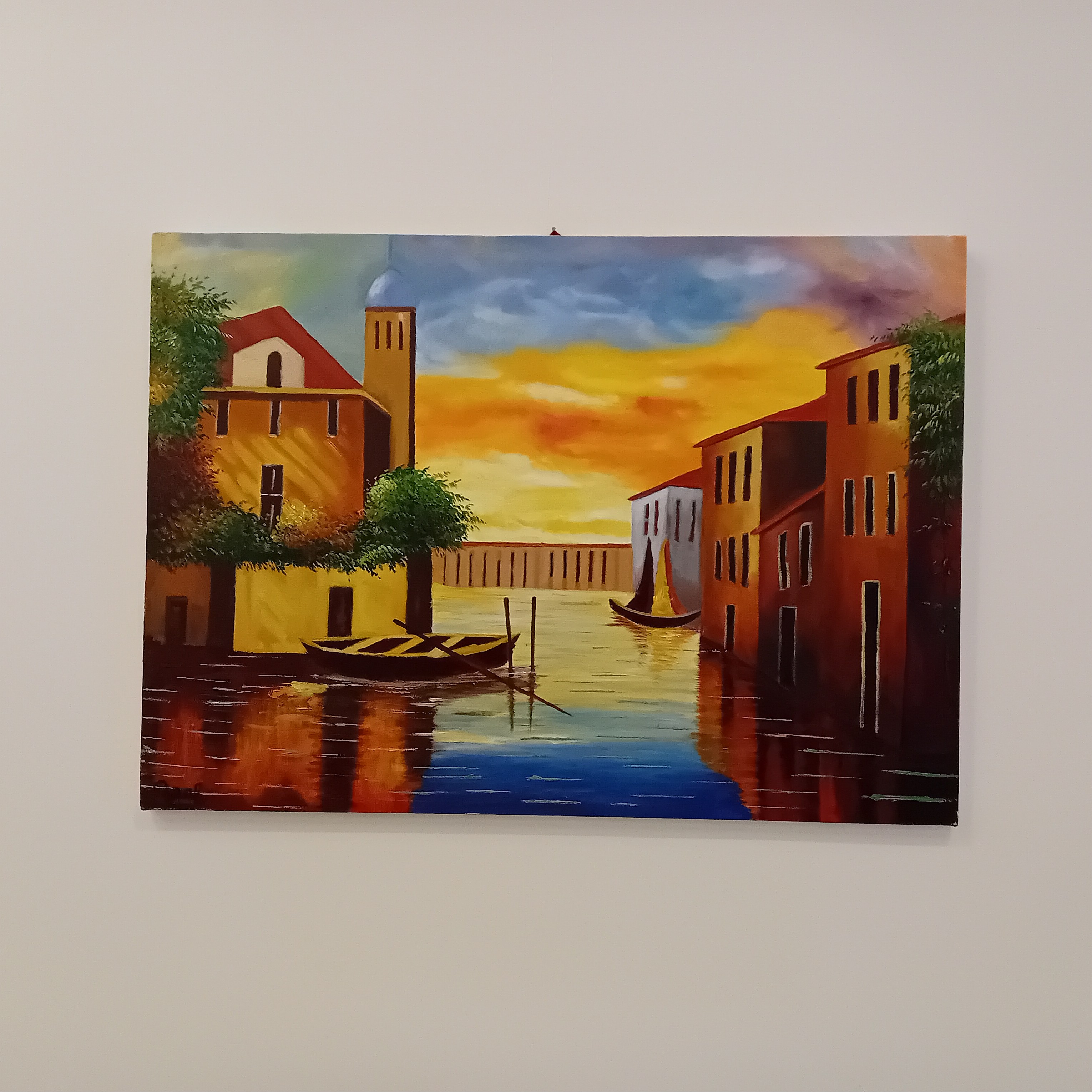 تابلو نقاشی رنگ روغن دریا با ابعاد 50 در 70 سانتی متر