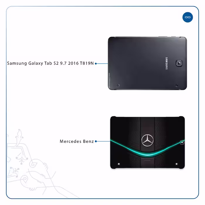 برچسب پوششی ماهوت مدل Mercedes-Benz مناسب برای تبلت سامسونگ Galaxy Tab S2 9.7 2016 T819N