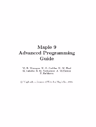 خرید و دانلود نسخه کامل کتاب Maple 9 advanced programming guide