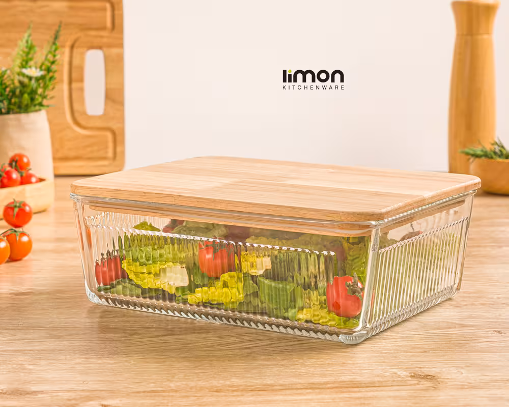 ظرف شیشه ای در چوبی 2.250 لیتر کد محصول : 219259