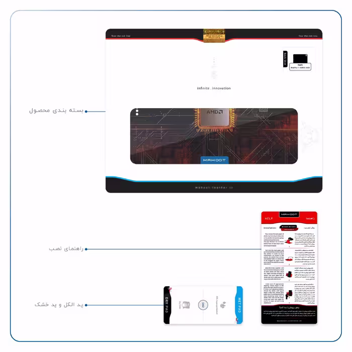برچسب پوششی ماهوت مدل AMD Brand مناسب برای تبلت اپل iPad Pro 11 (GEN 2) 2020 A2068