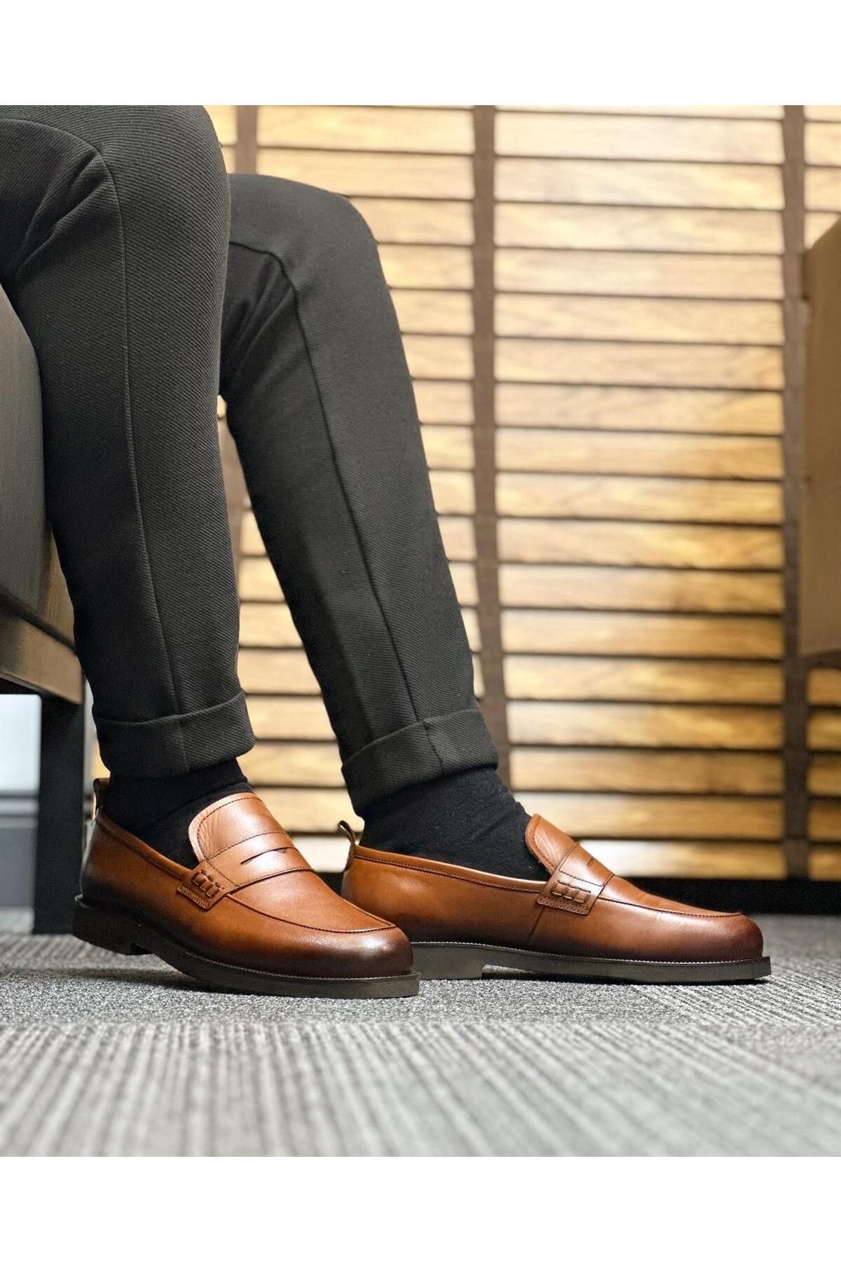 کفش های کژوال چند رنگ مردانه TAN 2659 TABA روزمره چرمی واقعی ByItallanoshoes