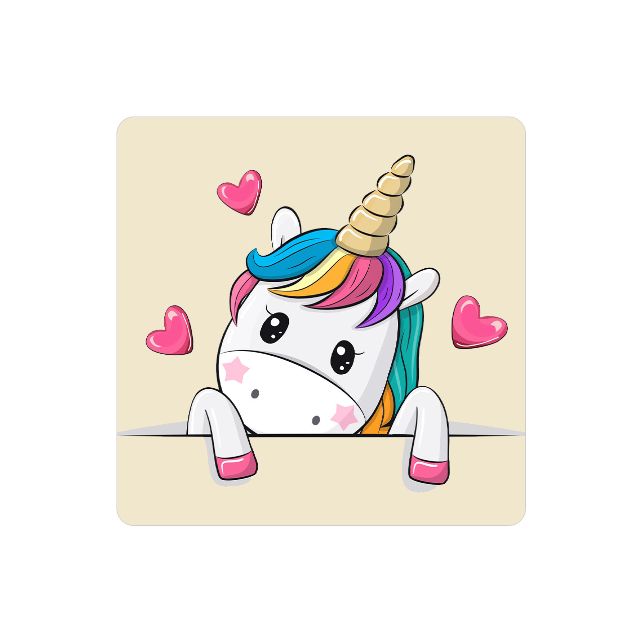 زیر لیوانی طرح یونیکورن مدل MC1207