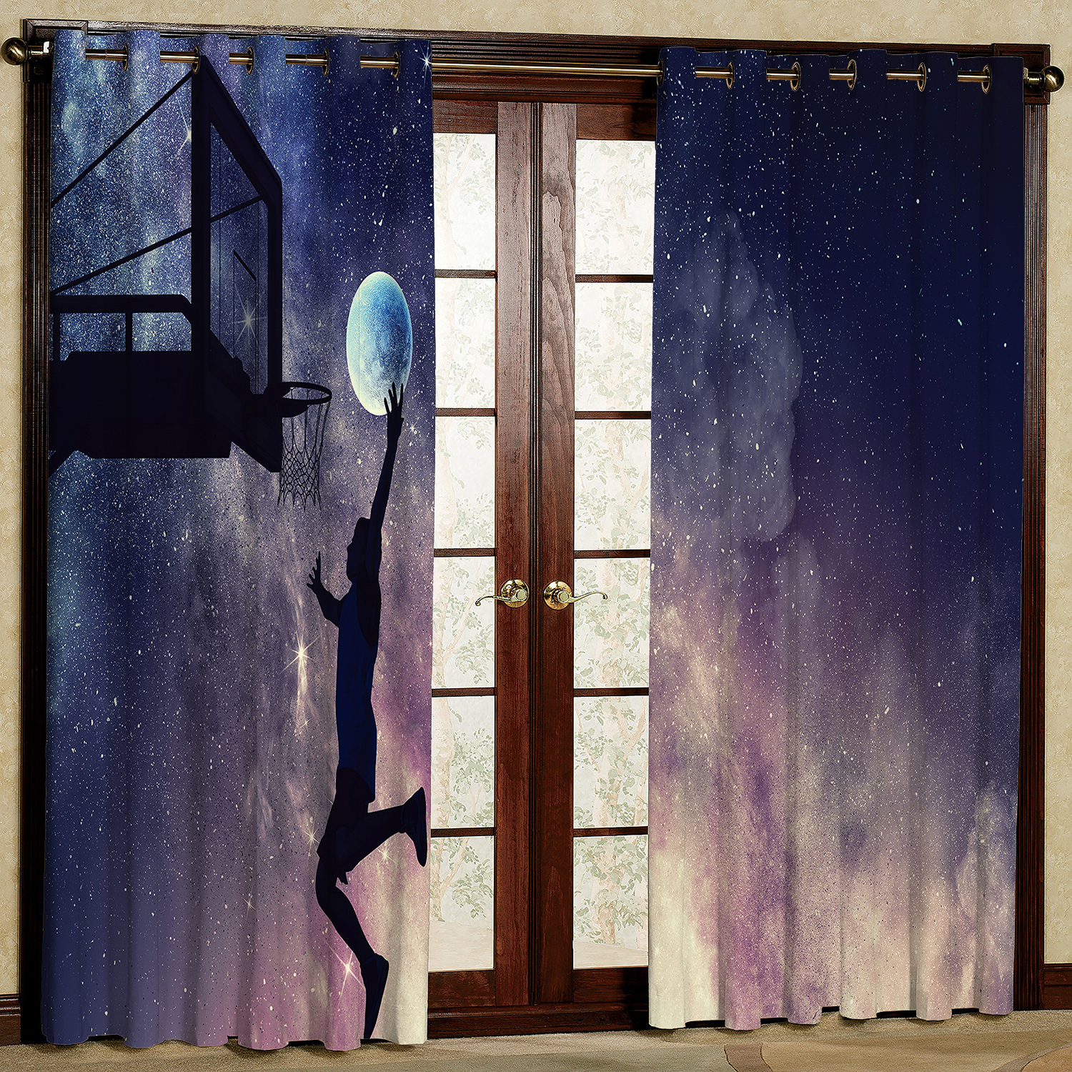 پرده مدل بسکتبالی هازان پانچی کد 2289 سایز 140x200 سانتی متر