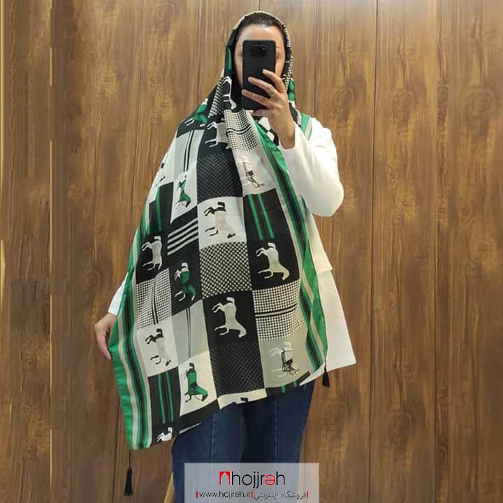 اطلاعات ، قیمت و خرید شال سبز مدل اسب نخی دو متری کد RO199
