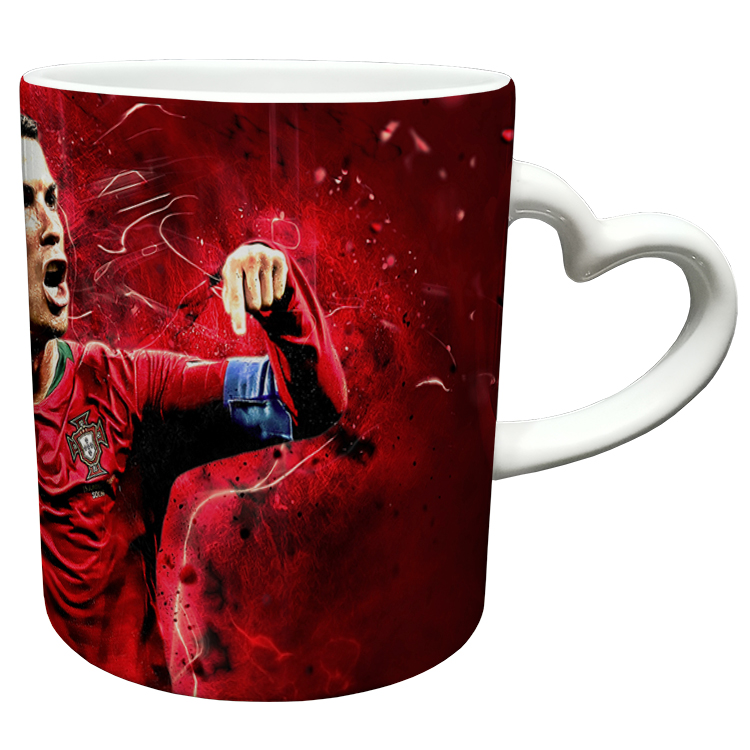 ماگ مدل دسته قلبی طرح رونالدو کد 177