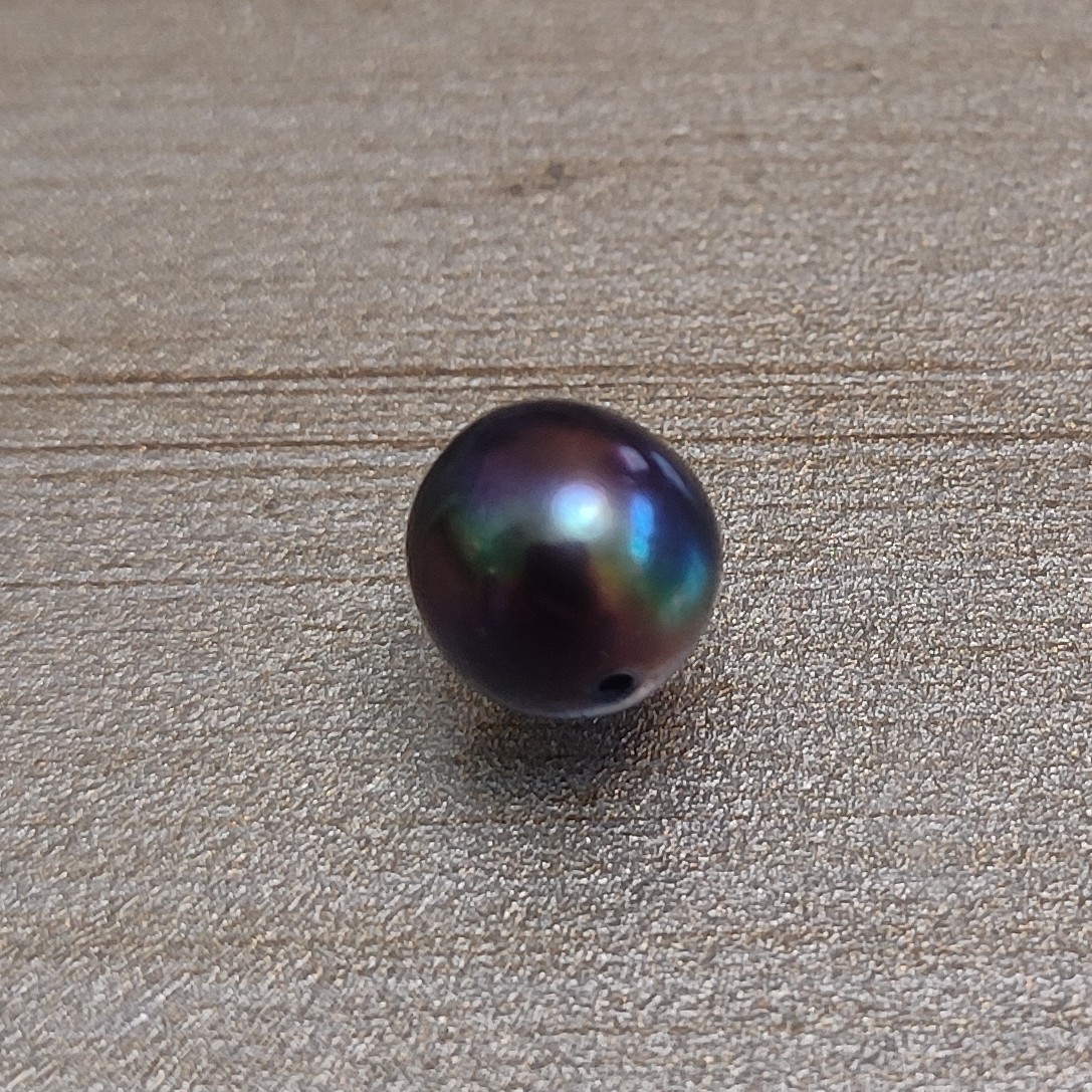 مروارید پرورشی سیاه هفت رنگ غلطان زیبا و تک 