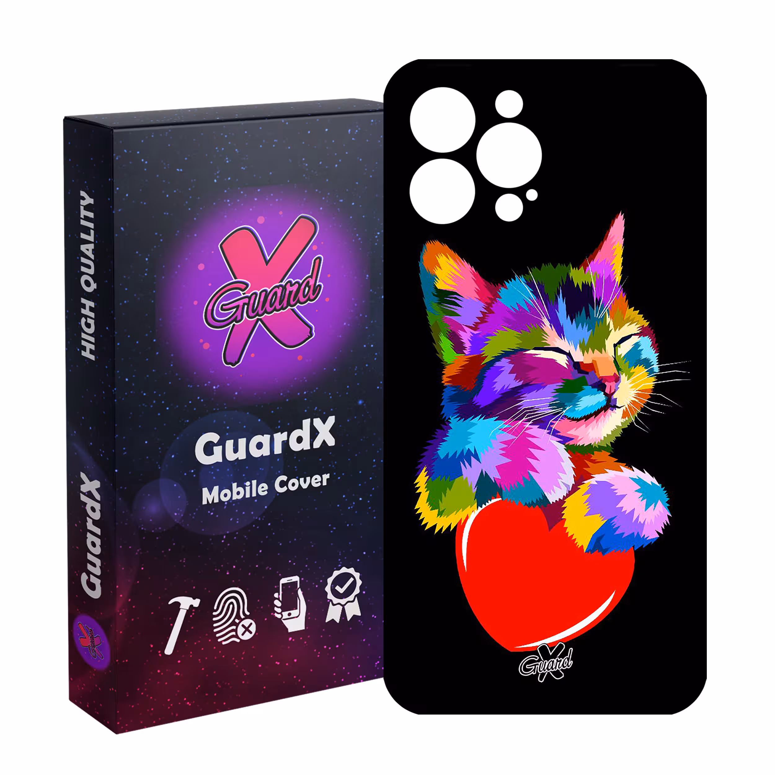 کاور گارد ایکس طرح گربه مدل Glass10269 مناسب برای گوشی موبایل اپل iPhone 13 Pro Max