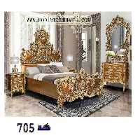 سرویس خواب کد 705چوب راش شامل تخت – دراور -قاب اینه – پاتختی