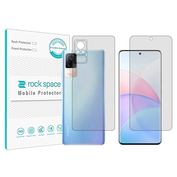 گلس محافظ صفحه نمایش و پشت گوشی شیائومی Civi 1S مدل نانو هیدروژل شفاف برند راک اسپیس کد SS