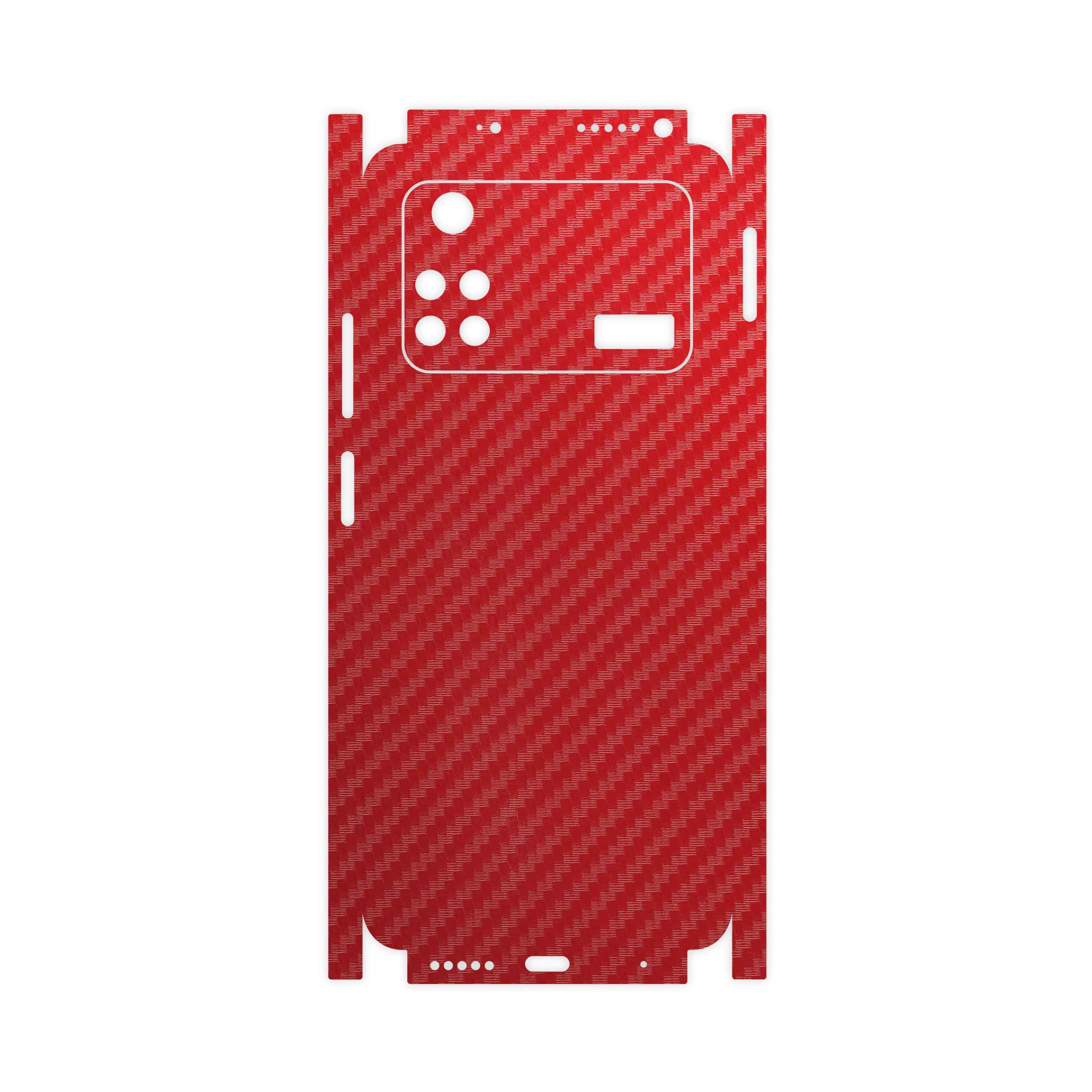 برچسب پوششی ماهوت مدل Red-Fiber-FullSkin مناسب برای گوشی موبایل شیائومی Poco M4 Pro 4G