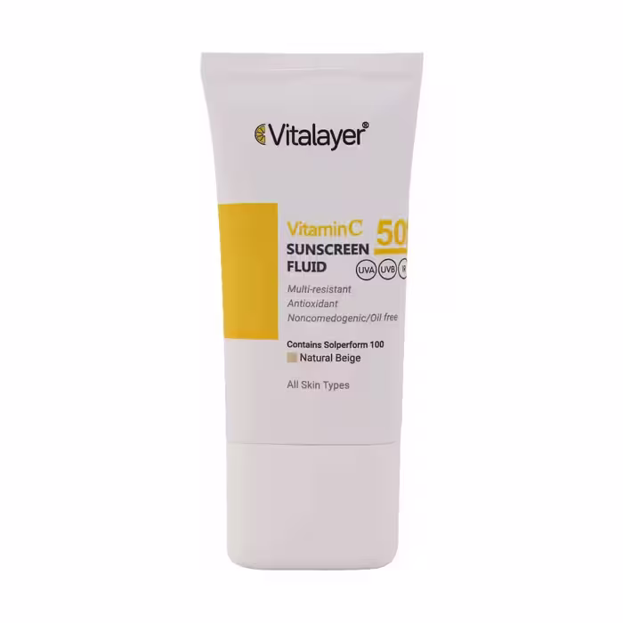 فلوئید ضد آفتاب SPF50 حاوی ویتامین C ویتالیر 50 میلی لیتر