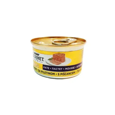 کنسرو گربه گورمت مدل گوشت مرغ وزن 85 گرم