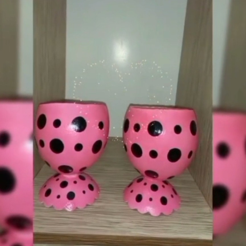 شکلات خوری (گلدان) با پوکه تخم شترمرغ
