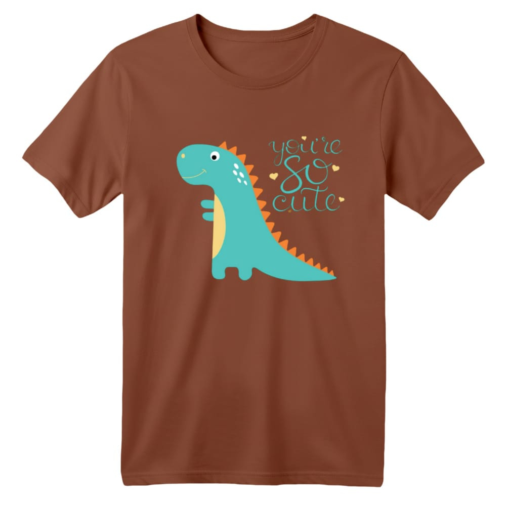 تی شرت آستین کوتاه بچگانه مدل دایناسور کد 32 رنگ موکایی