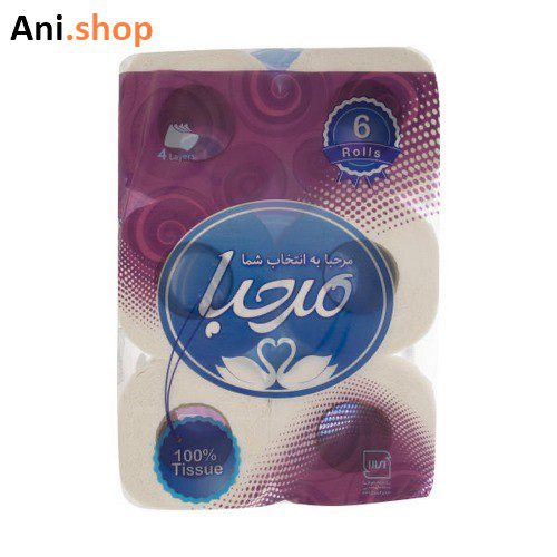 دستمال توالت مرحبا مدل P-P بسته 6 عددی کد402