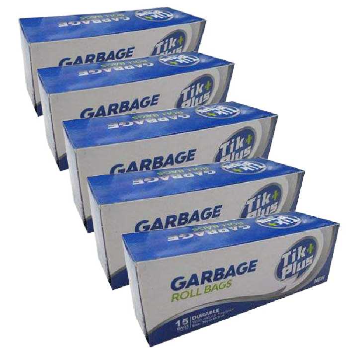 کیسه زباله تیک پلاس مدل رولی معطر 5 بسته 15 عددی