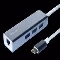 هاب 3پورت اونتن مدل TYPE-C to USB3.0 HUB3 RJ45 OTN-9593