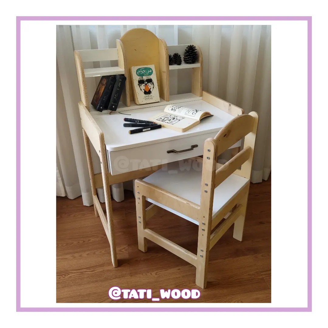 میز و صندلی تحریر تنظیم ارتفاعی،6 تا 14 سال، هزینه ارسال پس کرایه 