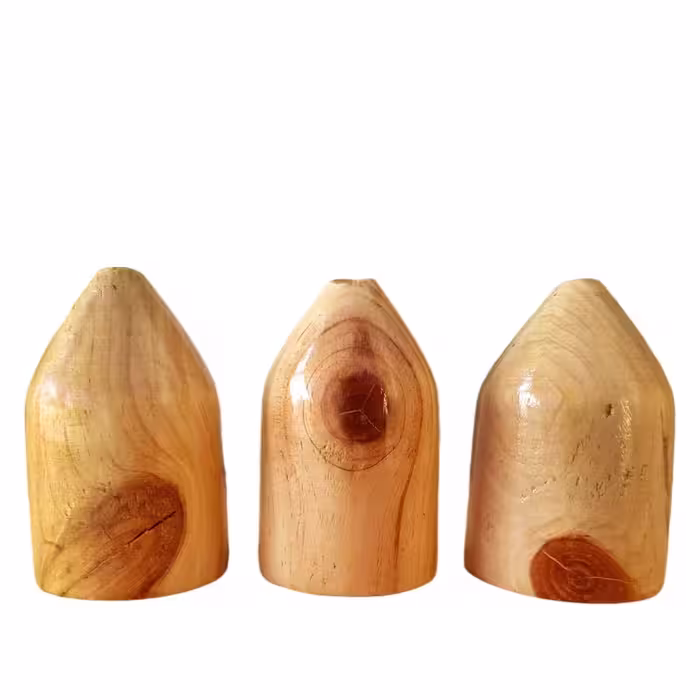 گلدان چوبی مینیمال 9cm پکیج 3 عددی