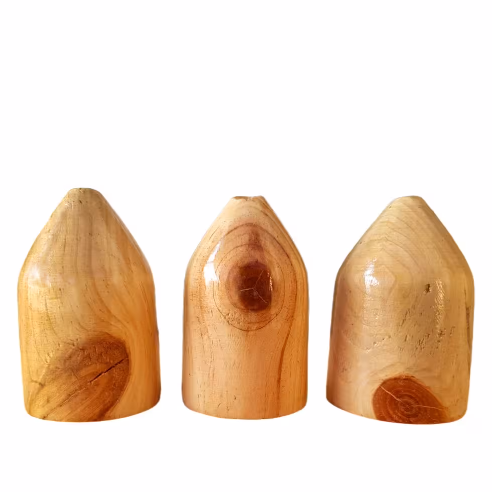 گلدان چوبی مینیمال 9cm پکیج 3 عددی