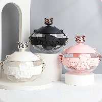 قمقمه نی و بند دار آبمیوه گیر طرح خرس کد 10058 حجم 850 میل