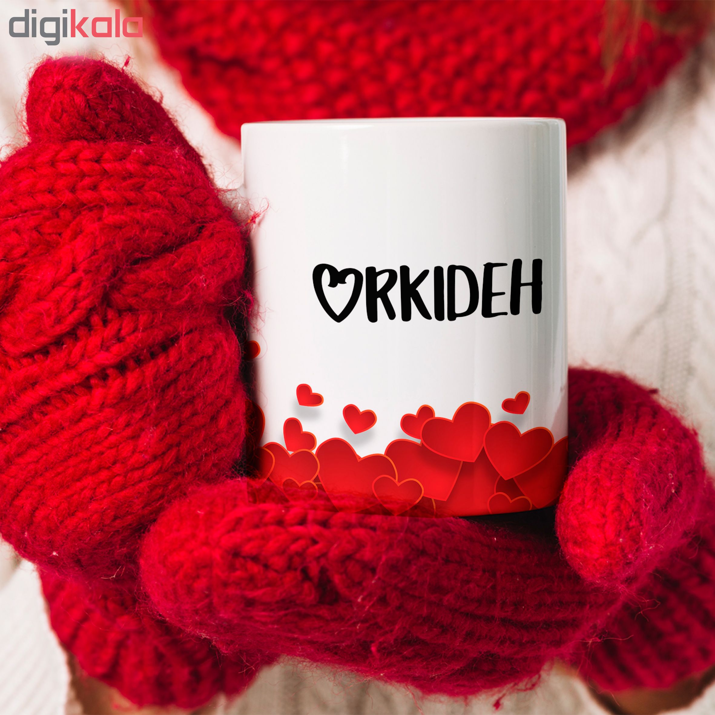 ماگ طرح قلب مدل ارکیده