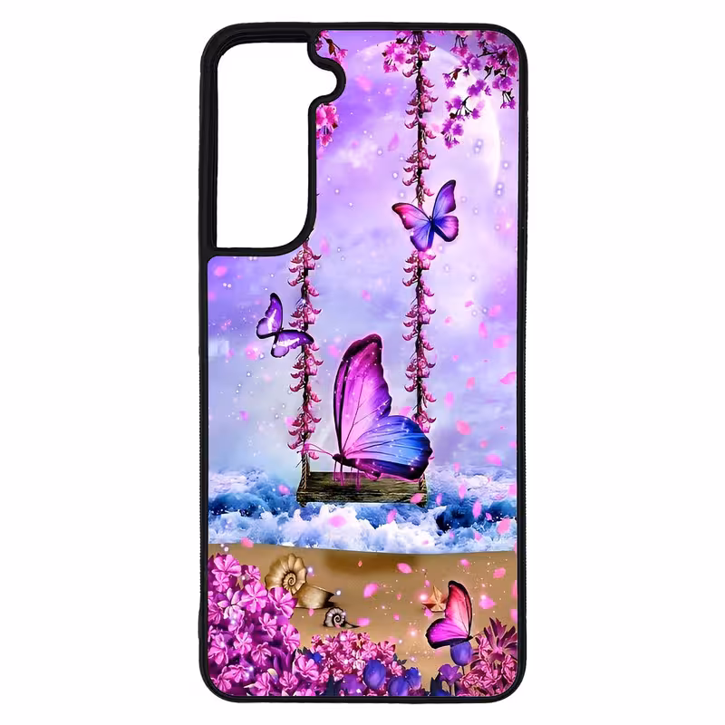 کاور طرح پروانه کد G-028 مناسب برای گوشی موبایل سامسونگ Galaxy S21 FE | دیجی قاب دونی