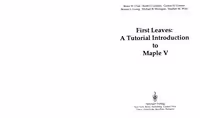 خرید و دانلود نسخه کامل کتاب First Leaves: A Tutorial Introduction to Maple V
