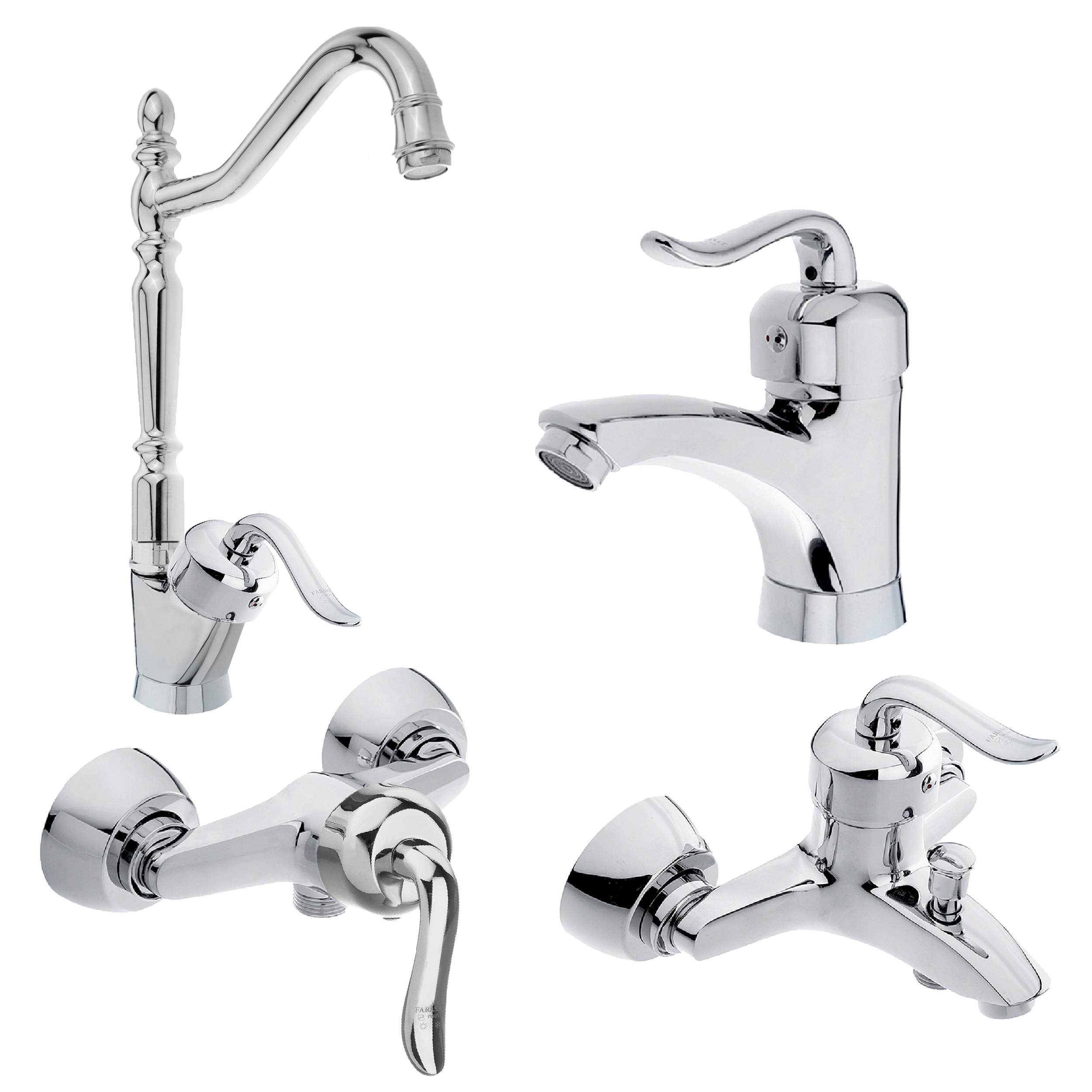 ست شیرآلات طرح قاجاری مجموعه 4 عددی