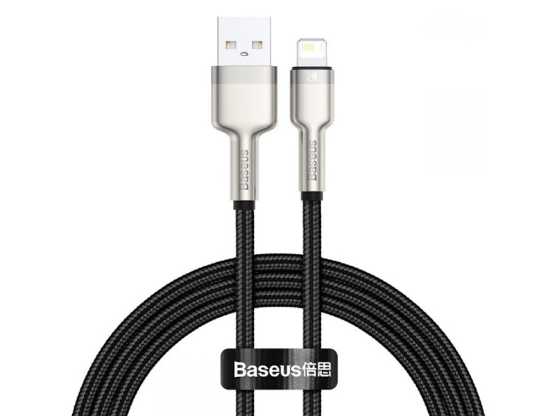 کابل شارژ سریع و انتقال داده لایتنینگ بیسوس Baseus Cafule Metal Lightning Cable 1m 2.4A