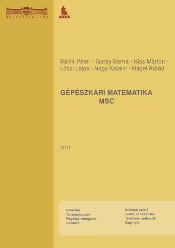 خرید و دانلود نسخه کامل کتاب Gépészkari matematika MSc