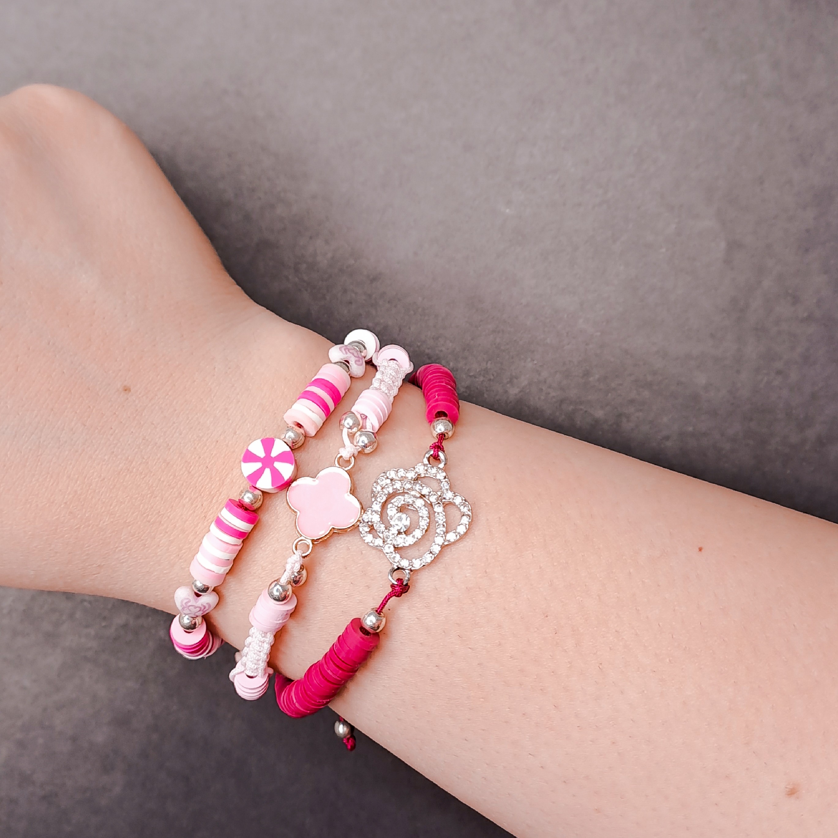 ست دستبند فیمو دخترانه و زنانه (پک 3 عددی)