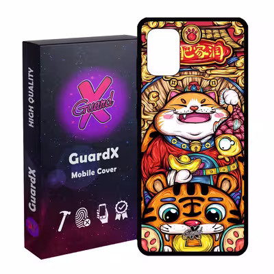 کاور گارد ایکس طرح گربه مدل Glass10440 مناسب برای گوشی موبایل سامسونگ Galaxy A71 4G