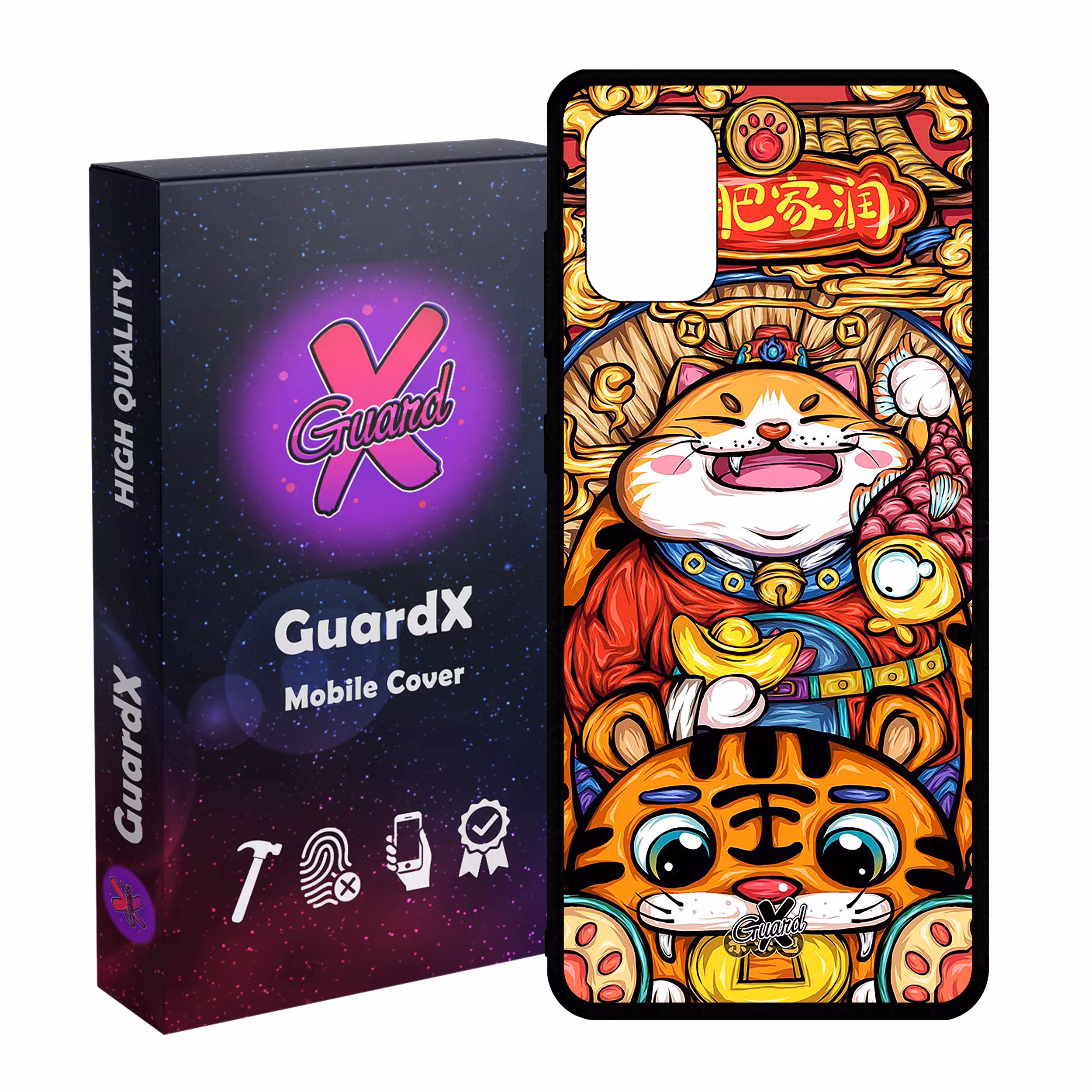 کاور گارد ایکس طرح گربه مدل Glass10440 مناسب برای گوشی موبایل سامسونگ Galaxy A71 4G