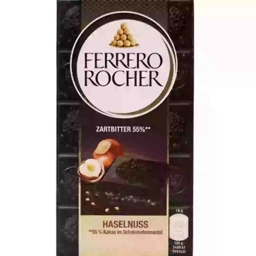 شکلات فررو روچر تلخ 55 درصد با تکه فندق 90 گرم Ferrero Rocher Hazelnut 