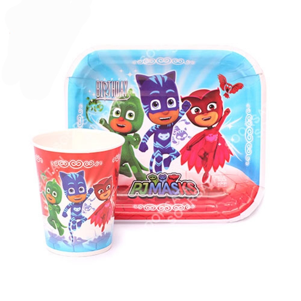 بشقاب و لیوان تم  پی جی ماسک (12عدد بشقاب.12 عدد لیوان)