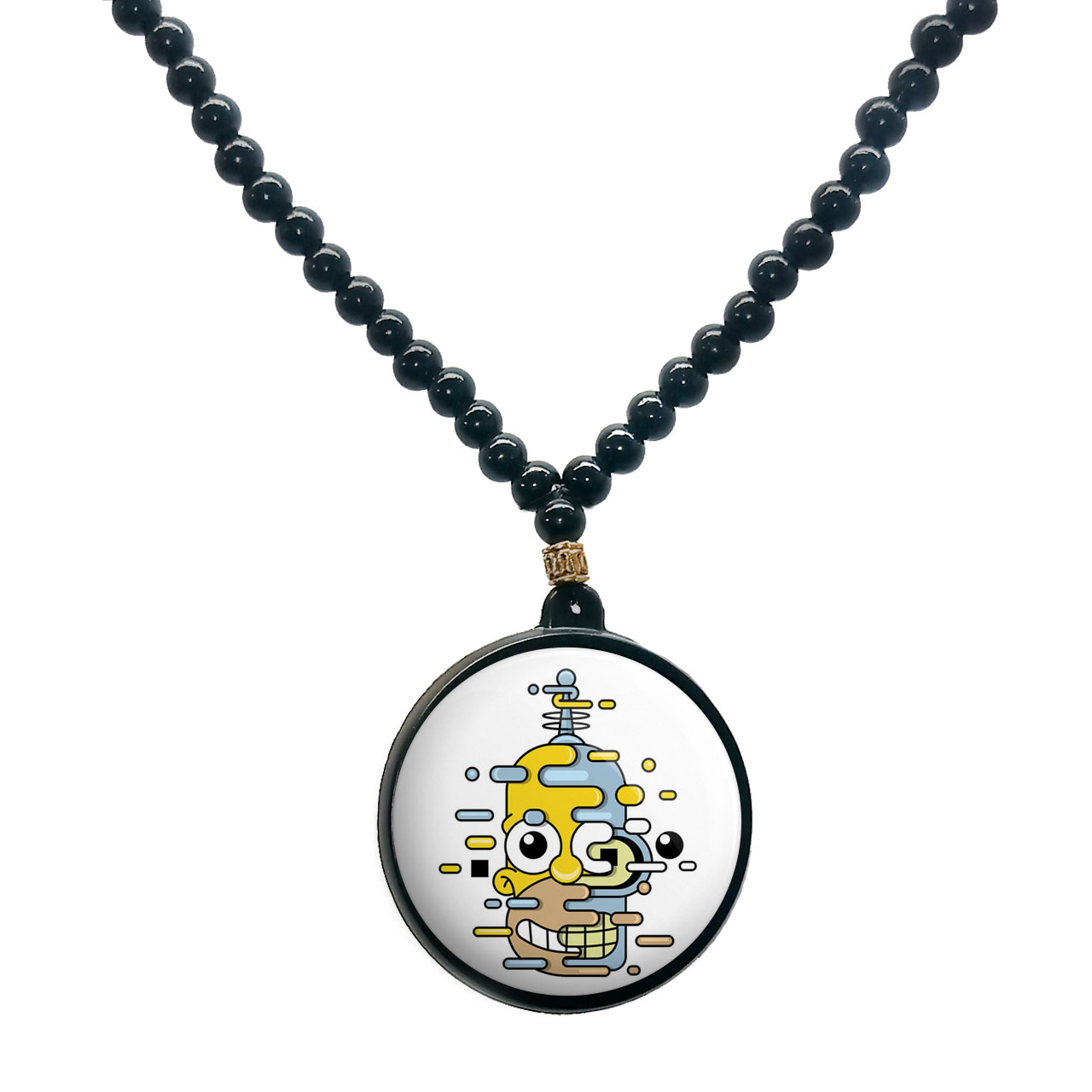 گردنبند پرمانه طرح سیمپسون ها کد pmd.21316 مدل دو طرفه