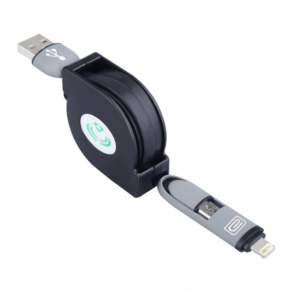کابل تبدیل USB به لایتنینگ/microUSB ارلدام مدل ET-SS7 طول 1 متر