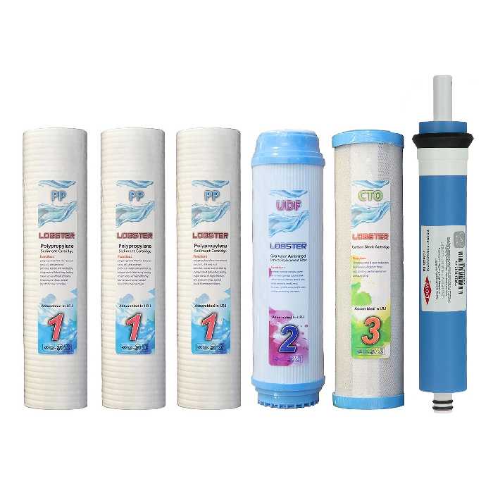 فیلتر دستگاه تصفیه کننده آب لابستر مدل L5F1 مجموعه 5 عددی به همراه فیلتر فیلمتک مدل ممبران