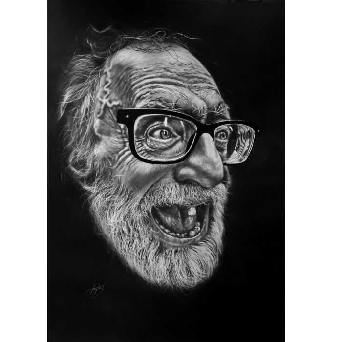 نقاشی سیاه قلم مدل ژکوند کد 140117