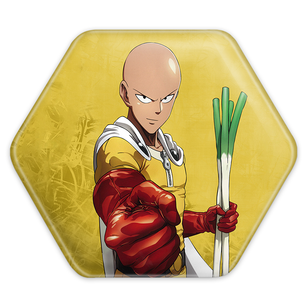 پیکسل خندالو طرح سایتاما انیمه مرد تک مشتی مدل شش ضلعی کد 11379