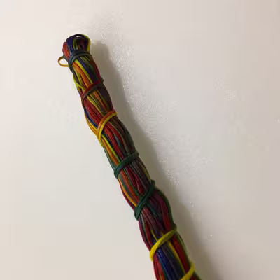 نخ موم دار هفت رنگ مدل 7Col-20m طول 20 متر 