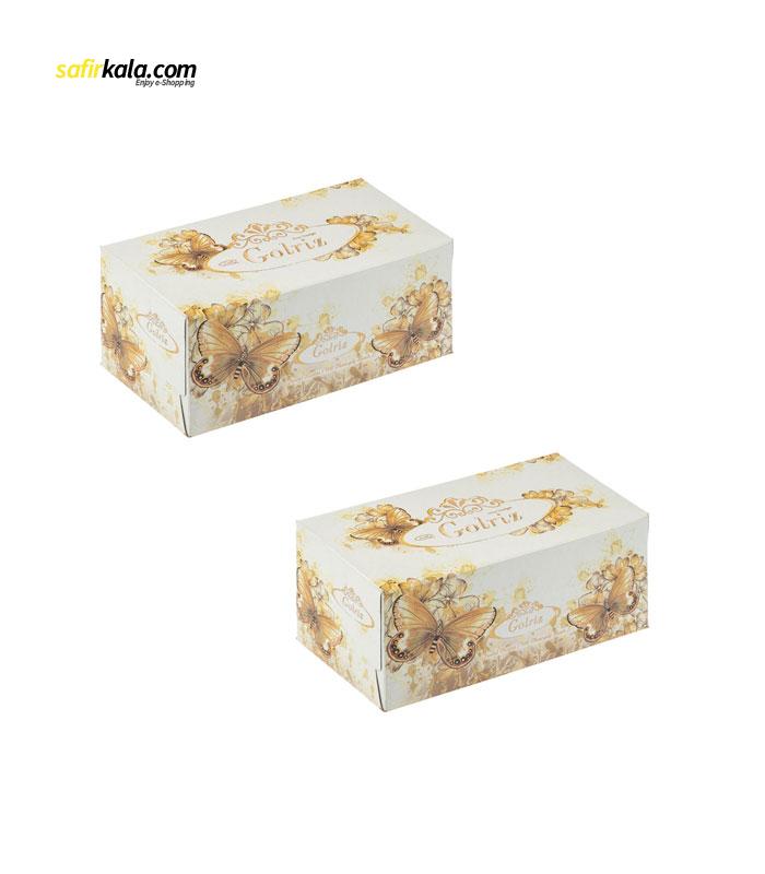 دستمال کاغذی 100 برگ گلریز گلدار مدل آذین بسته 2 عددی