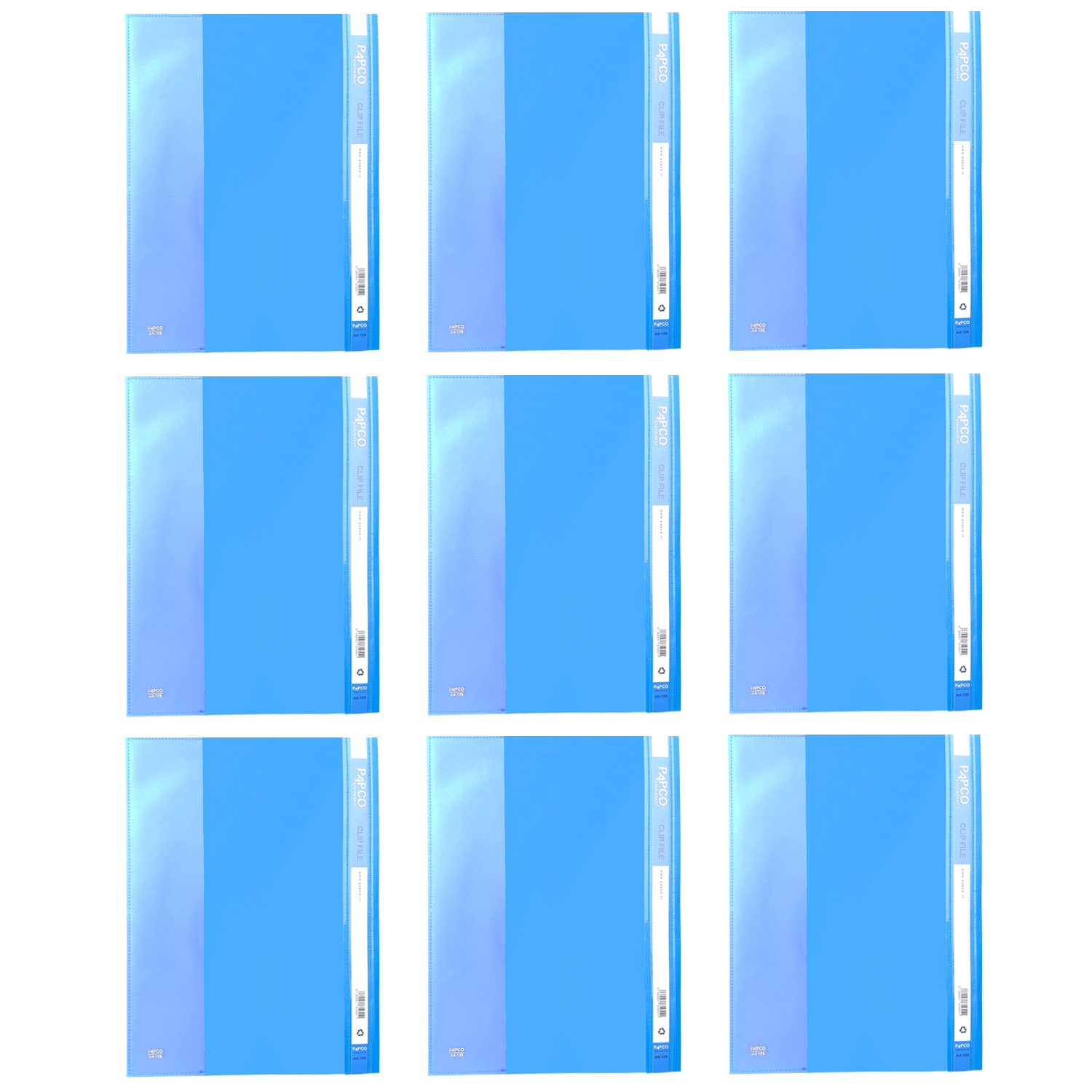 پوشه پاپکو مدل گیره دار پلاستیک مجموعه 9 عددی